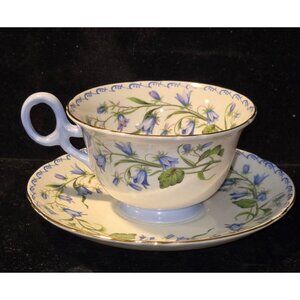 Shelley Fine Bone China Harebell Tea Cup & Saucer 13544 England Vintage Collecti